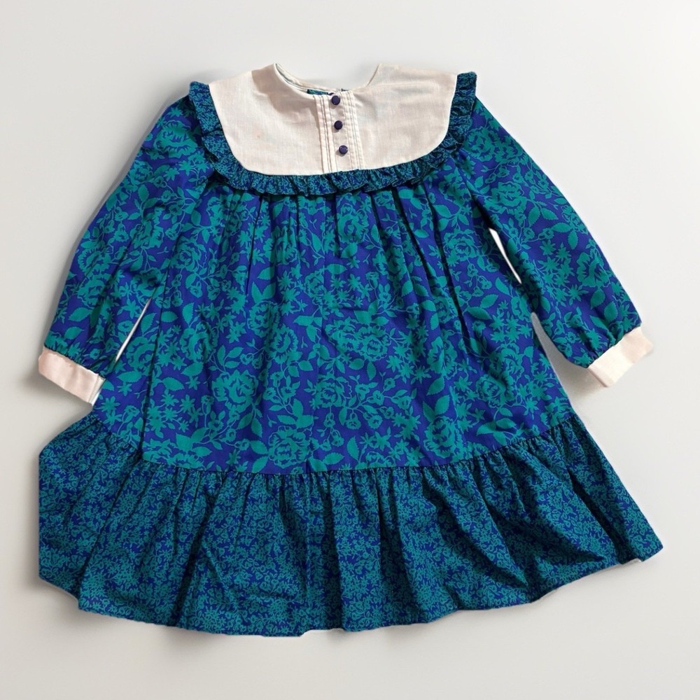 Vintage Winnie The Pooh Girls‎ Dress Sz 6XL Prairie Cottage Peter Pan Collar USA